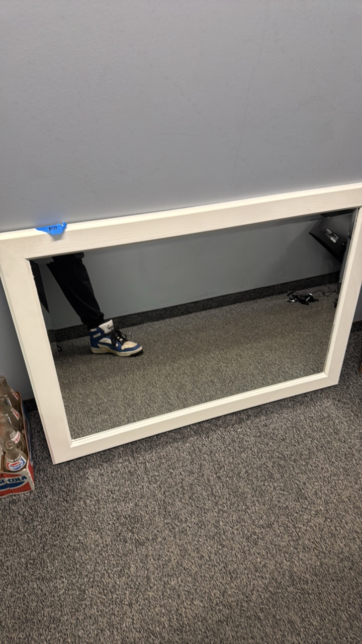 white border mirror